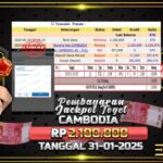 BUKTI JACKPOT TOGEL CAMBODIA TERPERCAYA DI INDONESIA TGL 30-01-2025