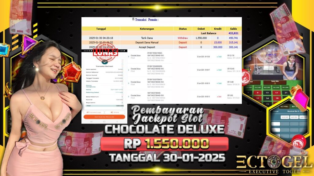 BUKTI JACKPOT SLOT CHOCOLATE DELUXE TERPERCAYA DI INDONESIA TGL 30-01-2025