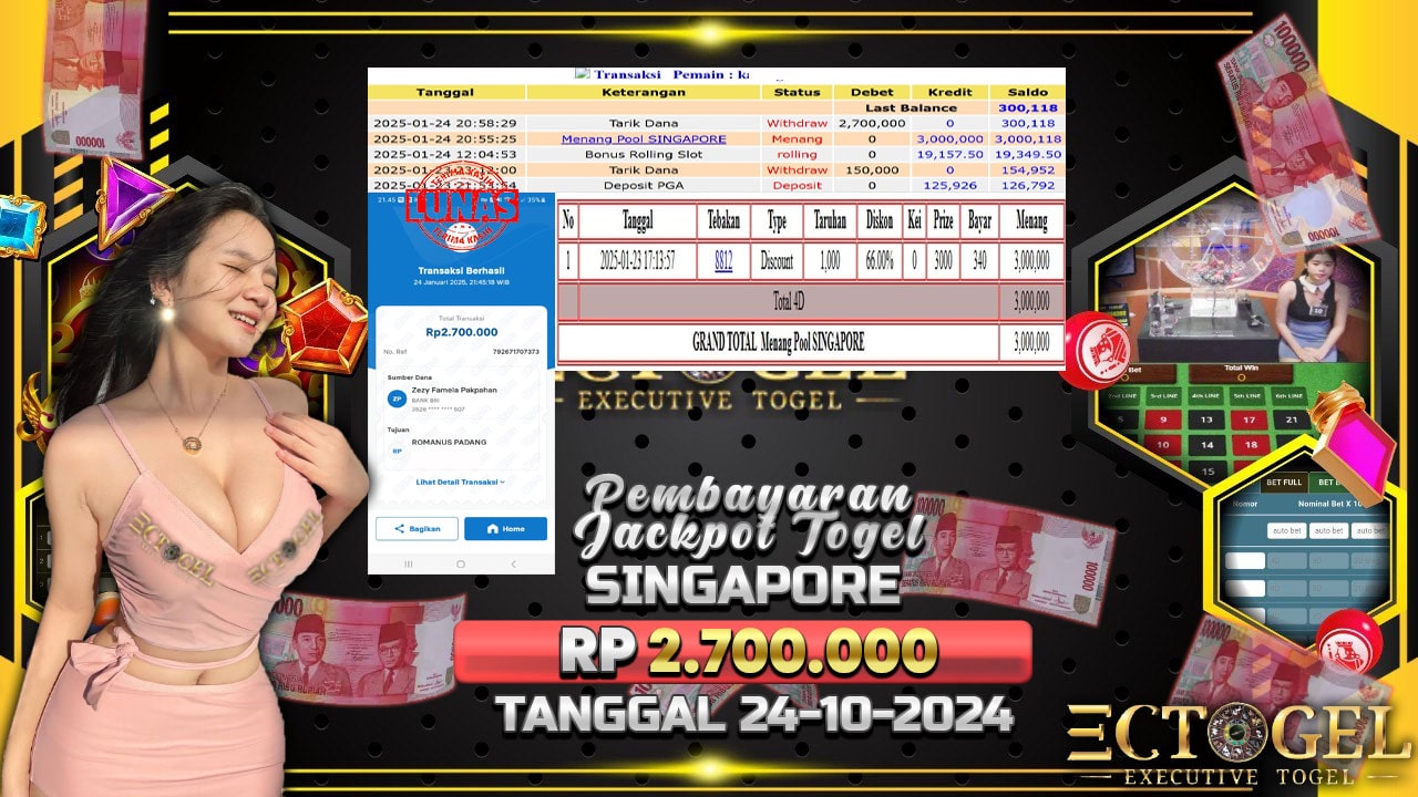 BUKTI JACKPOT TOGEL SINGAPORE TERPERCAYA DI INDONESIA TGL 24-01-2025