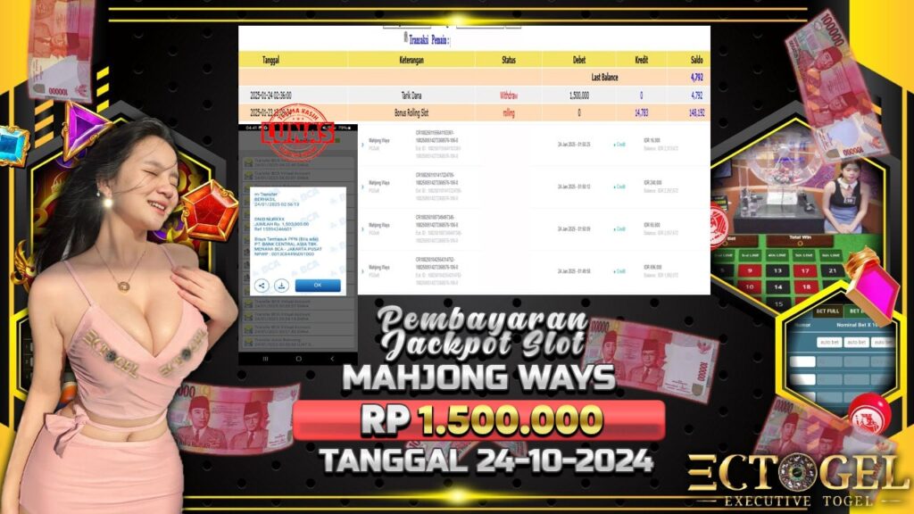 BUKTI JACKPOT SLOT MAHJONG WAYS TERPERCAYA DI INDONESIA TGL 24-01-2025