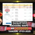 BUKTI JACKPOT SLOT MAHJONG WAYS TERPERCAYA DI INDONESIA TGL 21-01-2025