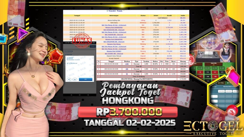 BUKTI JACKPOT TOGEL HONGKONG TERPERCAYA DI INDONESIA TGL 02-02-2025