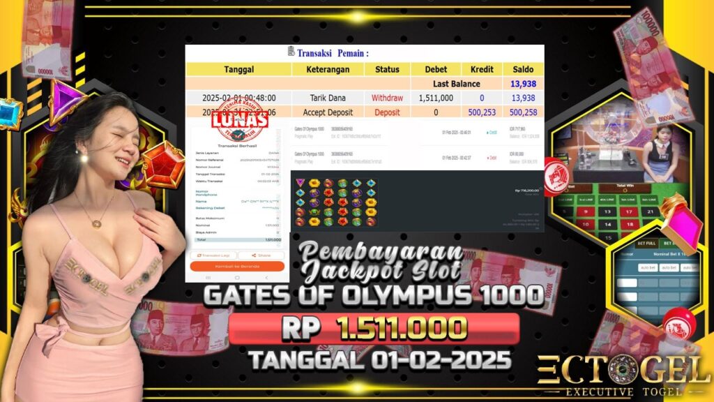 BUKTI JACKPOT SLOT GATES OF OLYMPUS 1000 TERPERCAYA DI INDONESIA TGL 01-02-2025