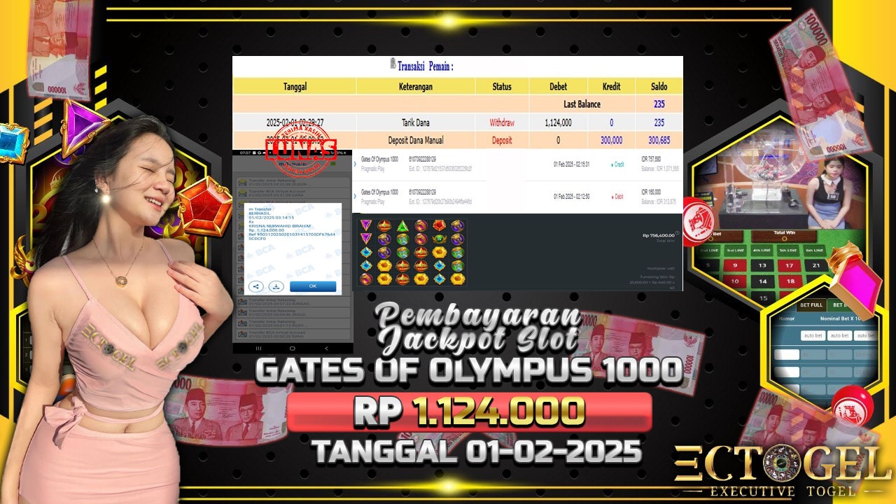 BUKTI JACKPOT SLOT GATES OF OLYMPUS 1000 TERPERCAYA DI INDONESIA TGL 01-02-2025