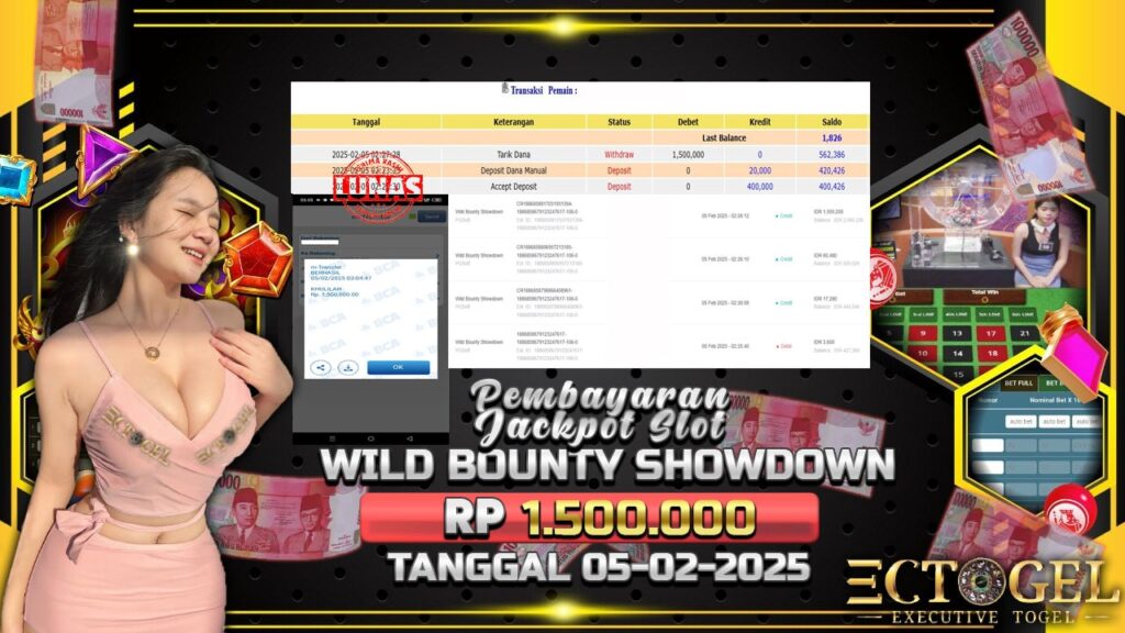 BUKTI JACKPOT SLOT WILD BOUNTY SHOWDOWN TERPERCAYA DI INDONESIA TGL 05-02-2025