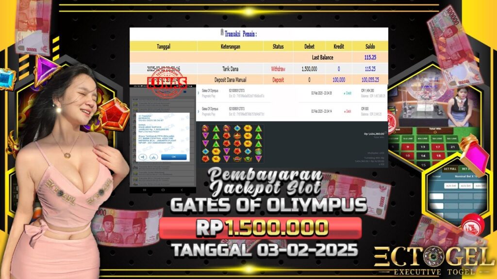 BUKTI JACKPOT SLOT GATES OF OLYMPUS TERPERCAYA DI INDONESIA TGL 03-02-2025