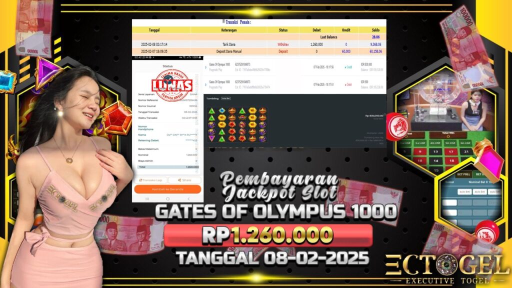 BUKTI JACKPOT SLOT GATES OF OLYMPUS 1000 TERPERCAYA DI INDONESIA TGL 08-02-2025