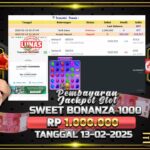 BUKTI JACKPOT SLOT SWEET BONANZA 1000 TERPERCAYA DI INDONESIA TGL 13-02-2025