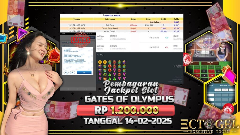 BUKTI JACKPOT SLOT GATES OF OLYMPUS TERPERCAYA DI INDONESIA TGL 14-02-2025