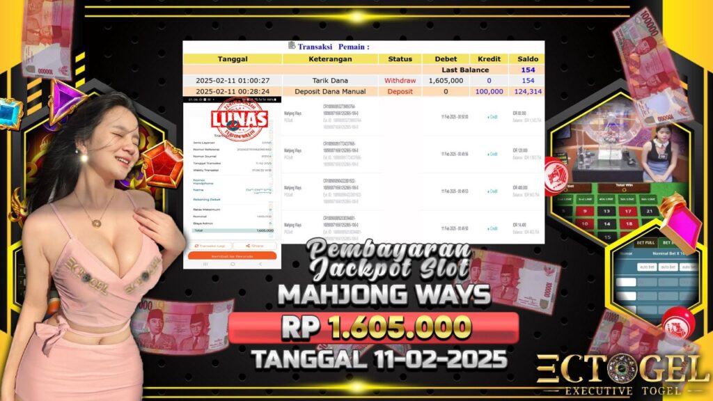 BUKTI JACKPOT SLOT MAHJONG WAYS TERPERCAYA DI INDONESIA TGL 11-02-2025