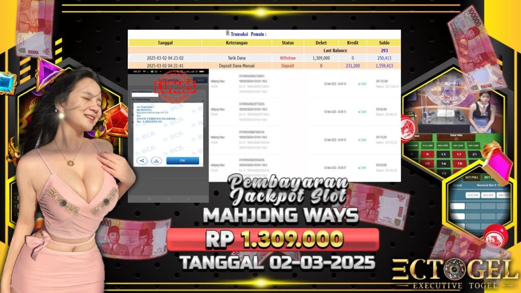 BUKTI JACKPOT SLOT MAHJONG WAYS  TERPERCAYA DI INDONESIA TGL 02-03-2025