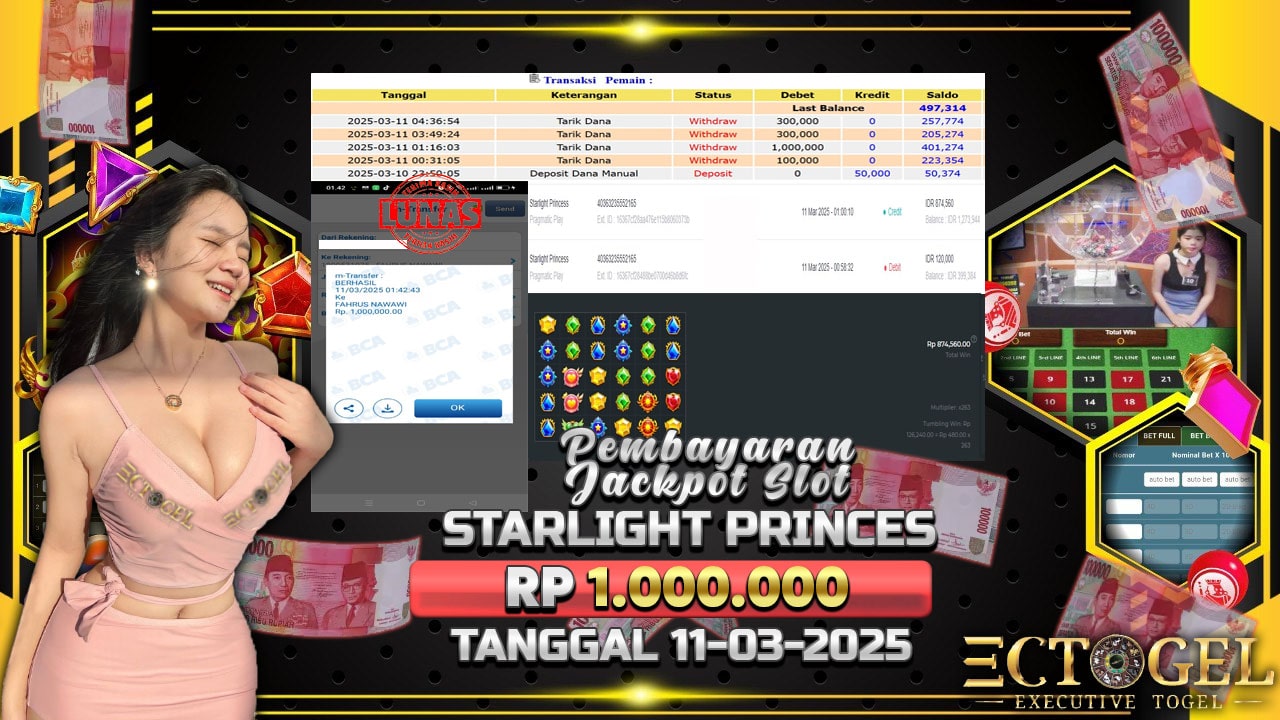 BUKTI JACKPOT SLOT STARLIGHT PRINCES TERPERCAYA DI INDONESIA TGL 11-03-2025