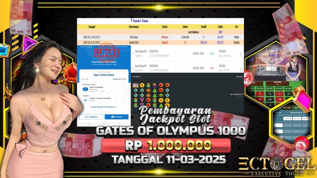 BUKTI JACKPOT SLOT GATES OF OLYMPUS 1000 TERPERCAYA DI INDONESIA TGL 11-03-2025