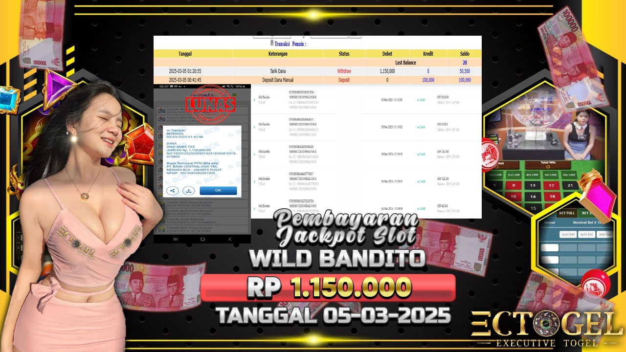 BUKTI JACKPOT SLOT WILD BANDITO TERPERCAYA DI INDONESIA TGL 05-03-2025