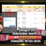 BUKTI JACKPOT SLOT MAHJONG WAYS 2 TERPERCAYA DI INDONESIA TGL 16-03-2025