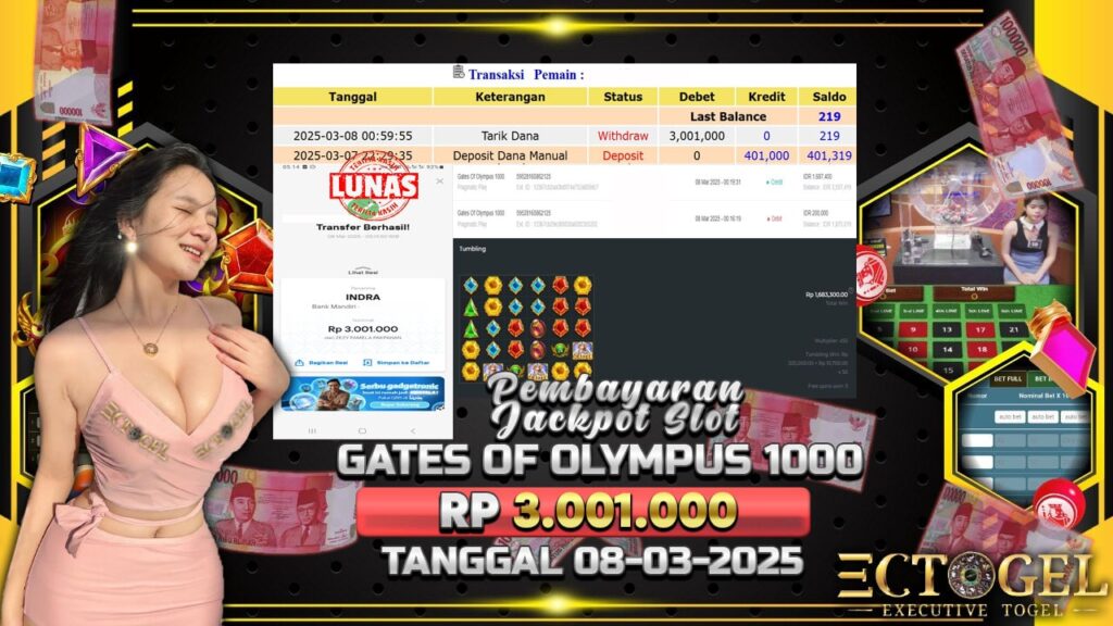 BUKTI JACKPOT SLOT GATES OF OLYMPUS 1000 TERPERCAYA DI INDONESIA TGL 08-03-2025