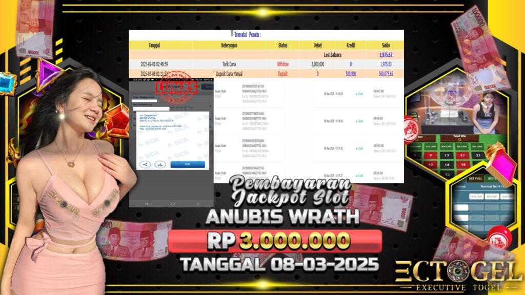 BUKTI JACKPOT SLOT ANUBIS WRATH TERPERCAYA DI INDONESIA TGL 08-03-2025