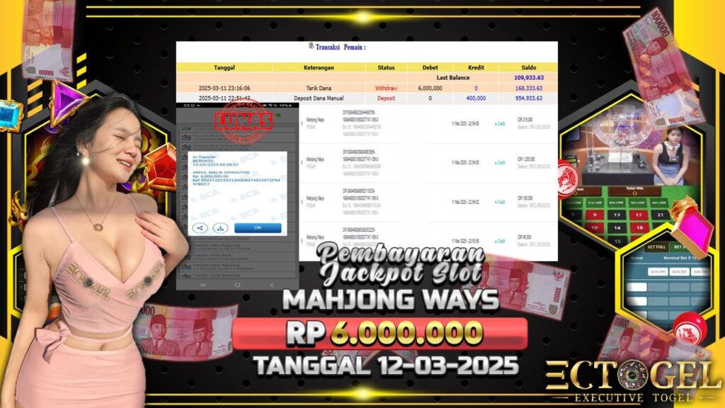 BUKTI JACKPOT SLOT MAHJONG WAYS TERPERCAYA DI INDONESIA TGL 12-03-2025