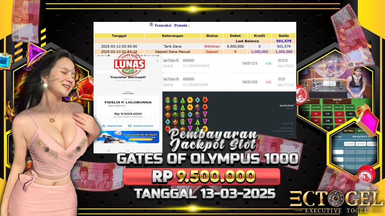 BUKTI JACKPOT SLOT GATES OF OLYMPUS 1000 TERPERCAYA DI INDONESIA TGL 13-03-2025