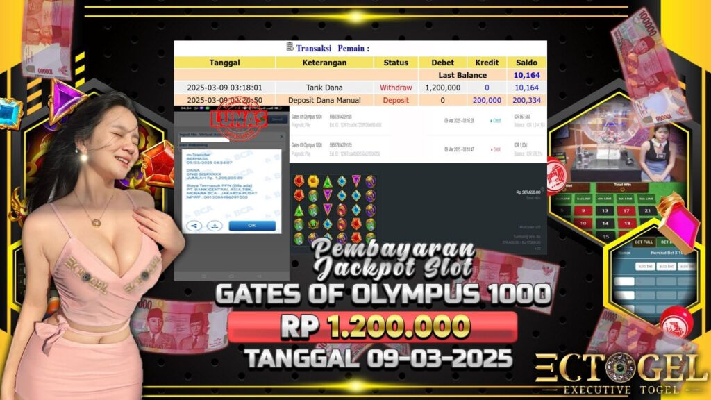 BUKTI JACKPOT SLOT GATES OF OLYMPUS 1000 TERPERCAYA DI INDONESIA TGL 09-03-2025